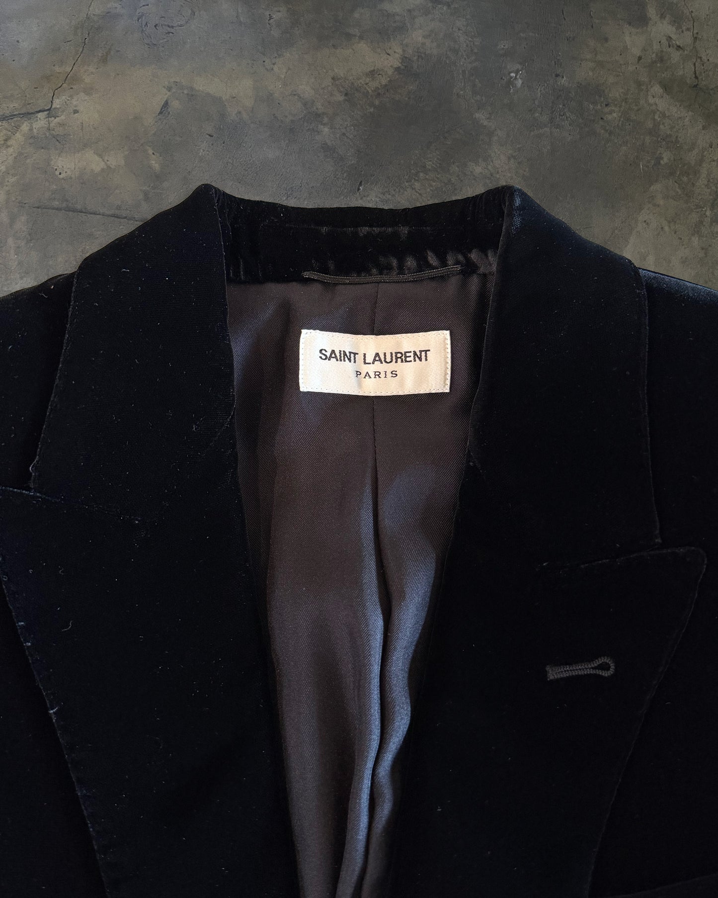 SAINT LAURENT FW2016 BLACK VELOUR JACKET