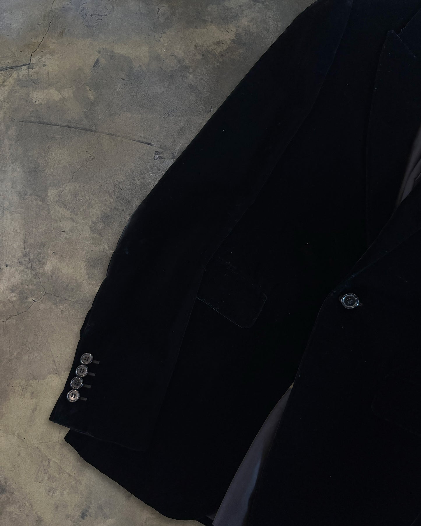 SAINT LAURENT FW2016 BLACK VELOUR JACKET