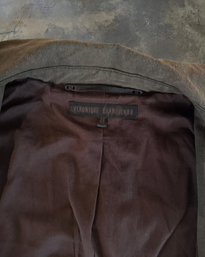 VERONIQUE BRANQUINHO CHARCOAL DOUBLE BREASTED TRENCH COAT