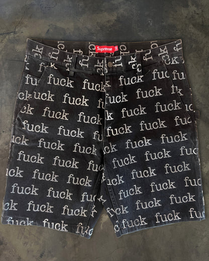 SUPREME SS2013 FUCK DENIM SHORTS