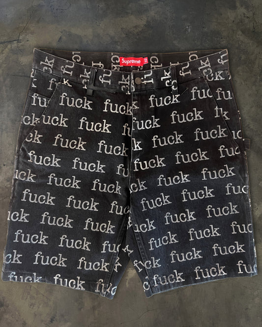 SUPREME SS2013 FUCK DENIM SHORTS