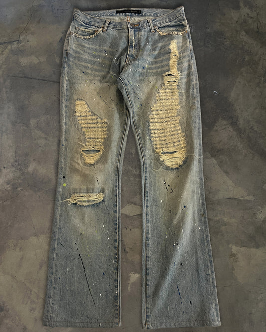 SCHLUSSEL STUDDED PAINTER DENIM