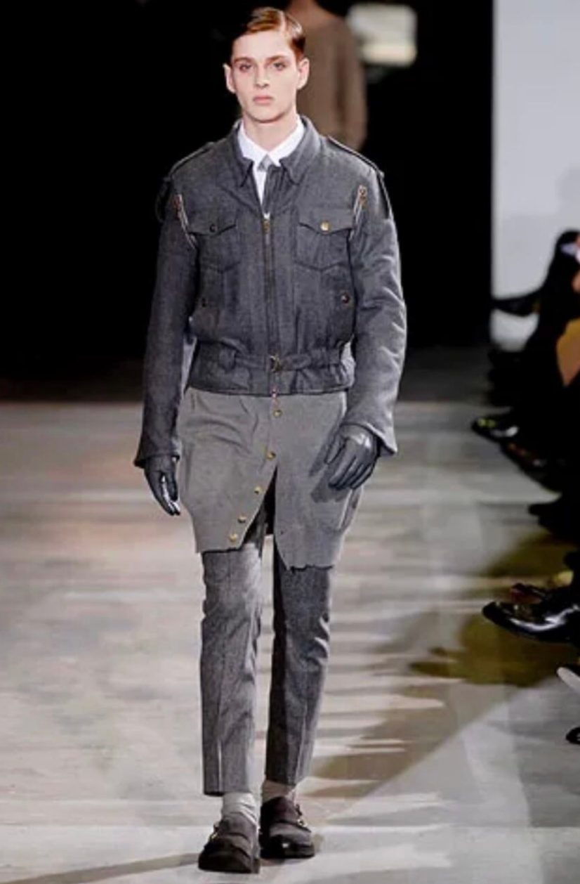 YSL RIVE GAUCHE AW2007 RUNWAY ZIP UP WOOL MILITARY JACKET