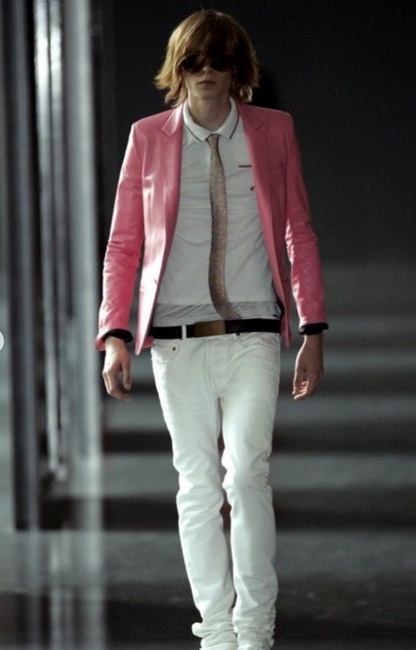 DIOR HOMME SS2005 RUNWAY PINK LEATHER 1B BLAZER