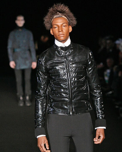 DIOR HOMME AW2008 PATENT LEATHER NAPOLEON BOMBER