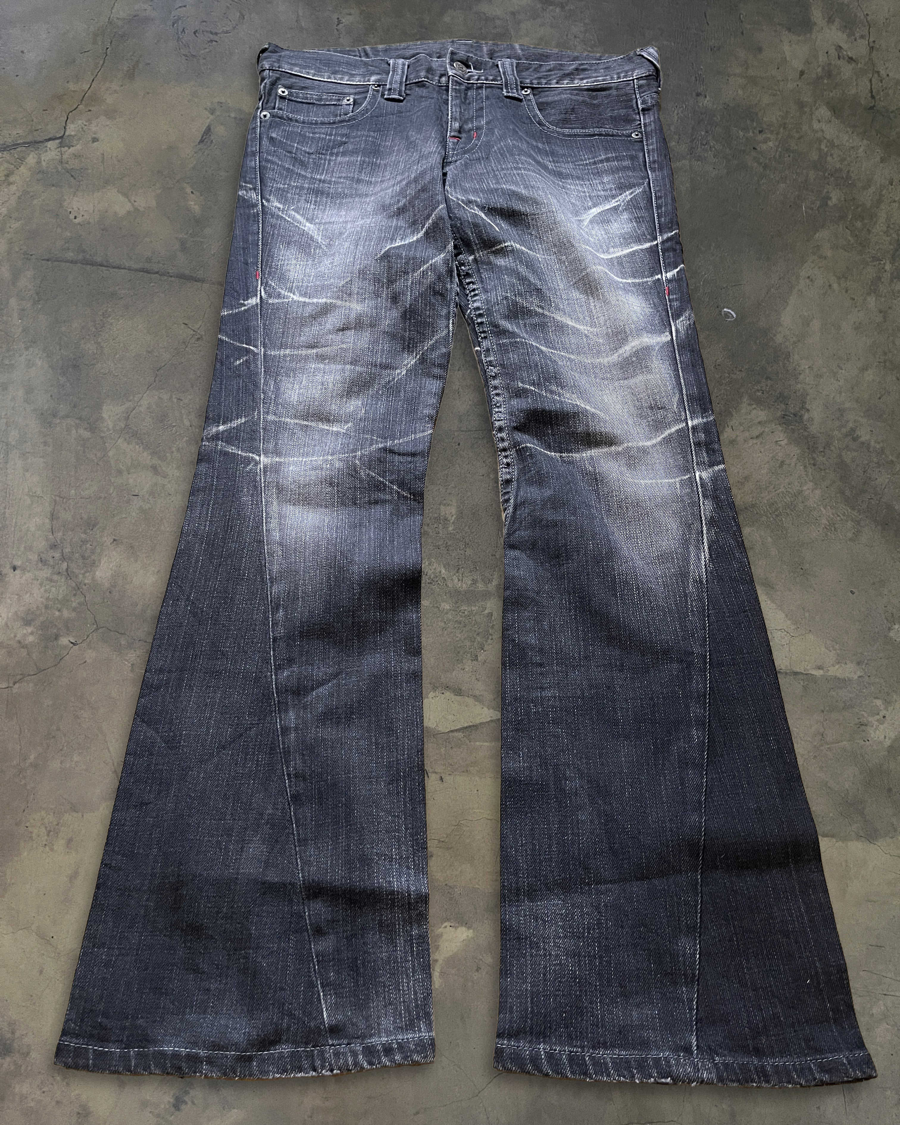 00s Tornado Mart Archive Lace up Flared Denim Pants Tornado