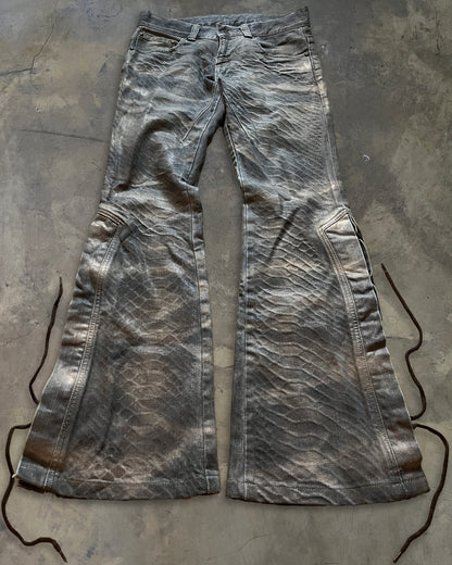 TORNADO MART LACED WAXED SNAKESKIN DENIM