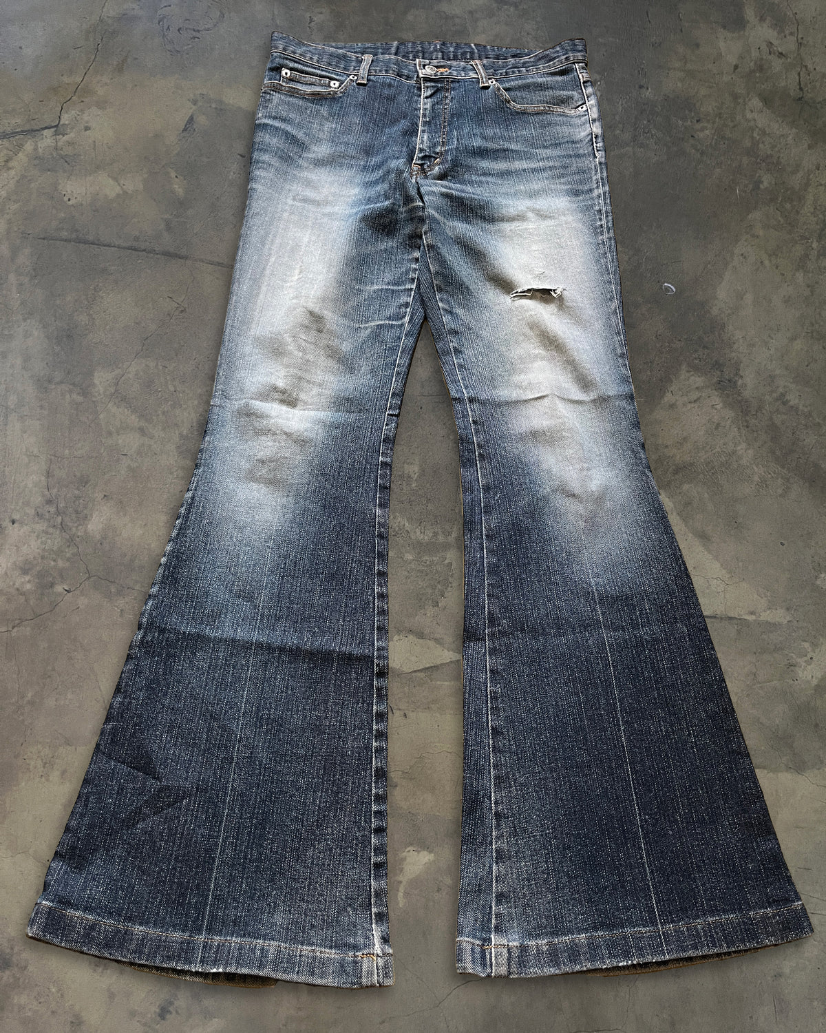 TORNADO MART WASHED FLARED DENIM – glam archive