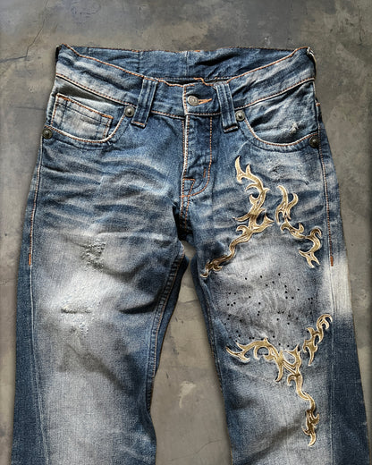 TORNADO MART TRIBAL DENIM WITH RHINESTONES