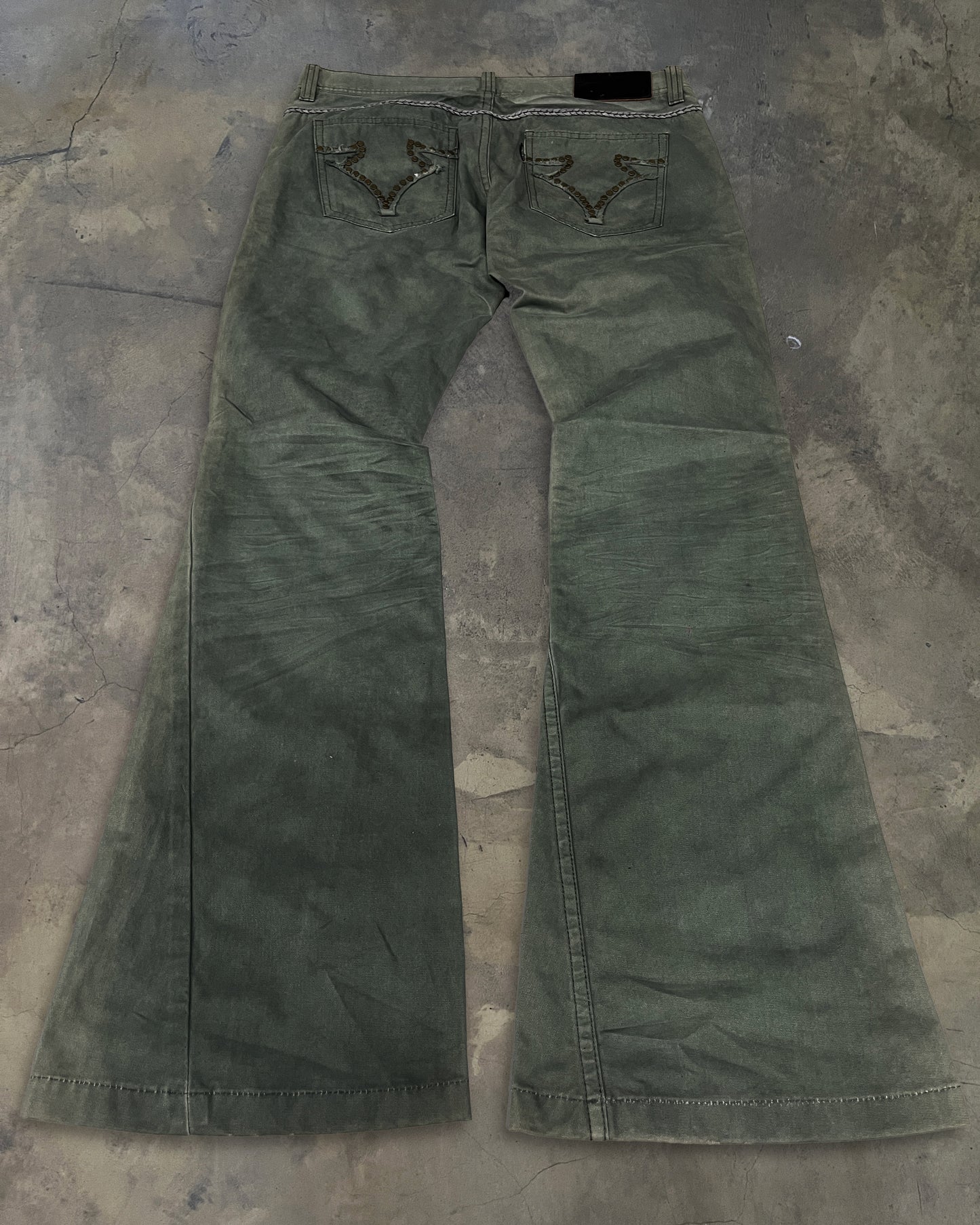 TORNADO MART STUDDED ASH WASH PANTS