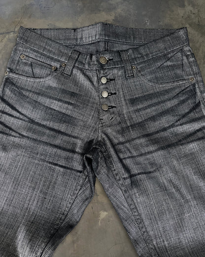 TORNADO MART METTALIC FINISH FLARED DENIM