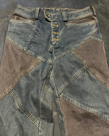 TORNADO MART COWBOY PATCHWORK FLARED JEANS