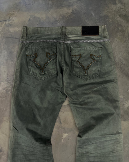 TORNADO MART STUDDED ASH WASH PANTS