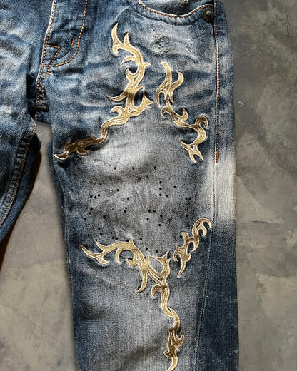 TORNADO MART TRIBAL DENIM WITH RHINESTONES