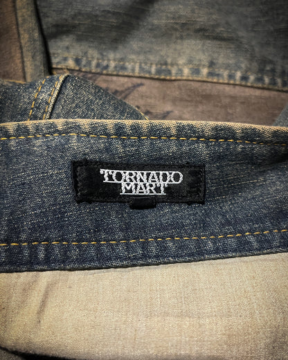 TORNADO MART COWBOY PATCHWORK FLARED JEANS