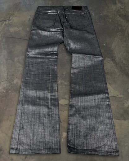 TORNADO MART METTALIC FINISH FLARED DENIM