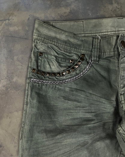 TORNADO MART STUDDED ASH WASH PANTS