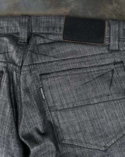 TORNADO MART METTALIC FINISH FLARED DENIM