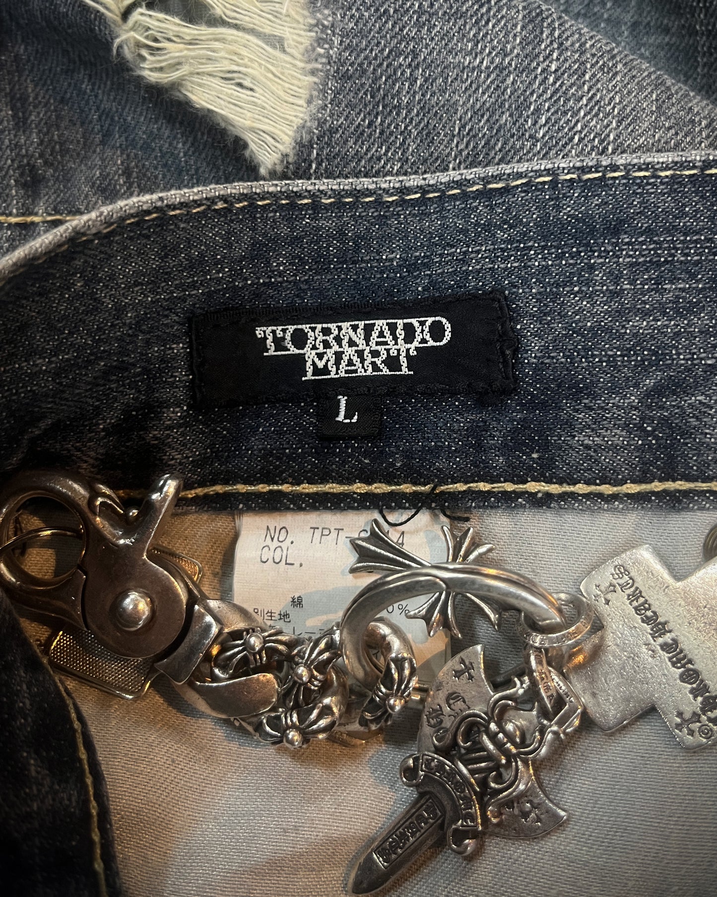 TORNADO MART SNAKESKIN FLARED DENIM