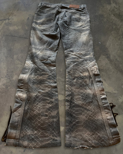 TORNADO MART LACED WAXED SNAKESKIN DENIM