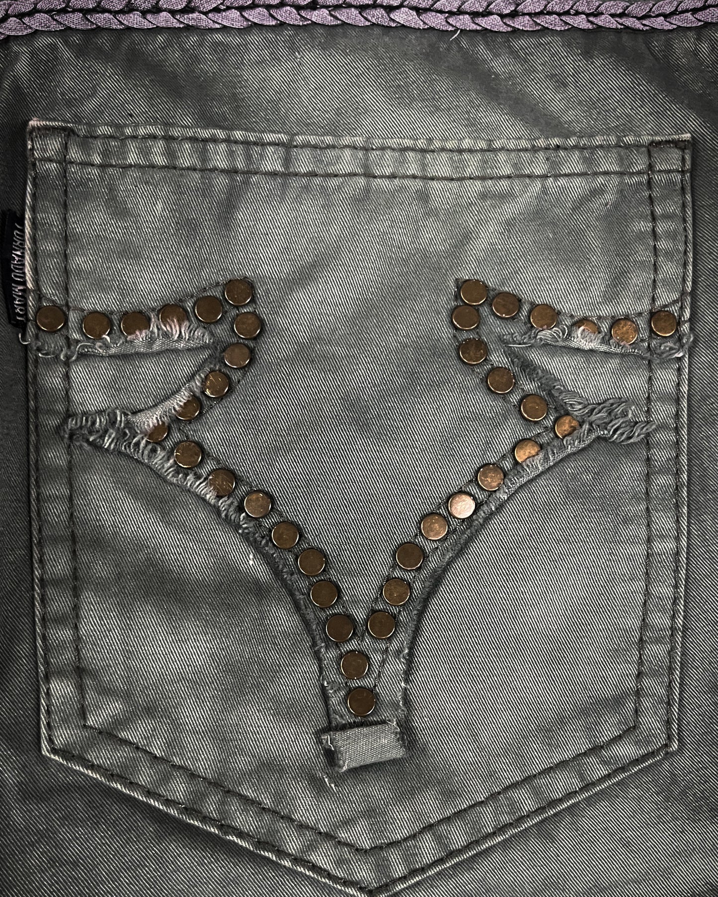 TORNADO MART STUDDED ASH WASH PANTS