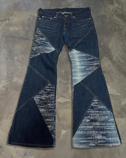 TORNADO MART PANELLED POEM JEANS