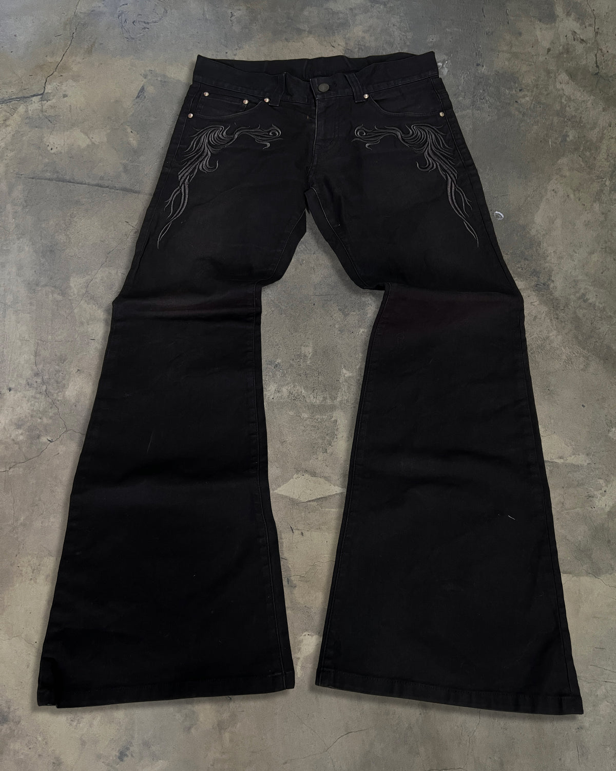 TORNADO MART BLACKED OUT TRIBAL BELL BOTTOMS – glam archive