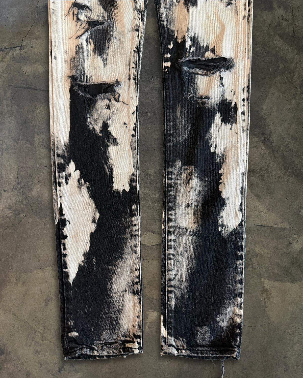 SAINT LAURENT SS2016 'SURF SOUNDS' BLEACHED DISTRESSED DENIM