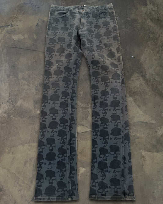 UNDERCOVER AW2001  " D.A.V.F" GREY SKULL PANTS
