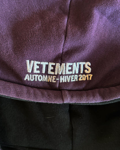 VETEMENTS AW2017 TFD/11 INCH GUN CLUB REVERSIBLE HOODIE