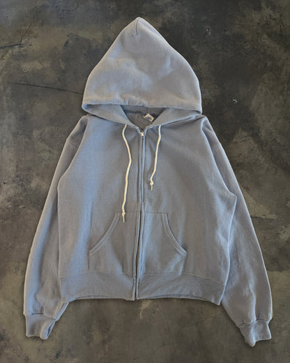 1980s VINTAGE BABY BLUE ZIP UP HOODIE
