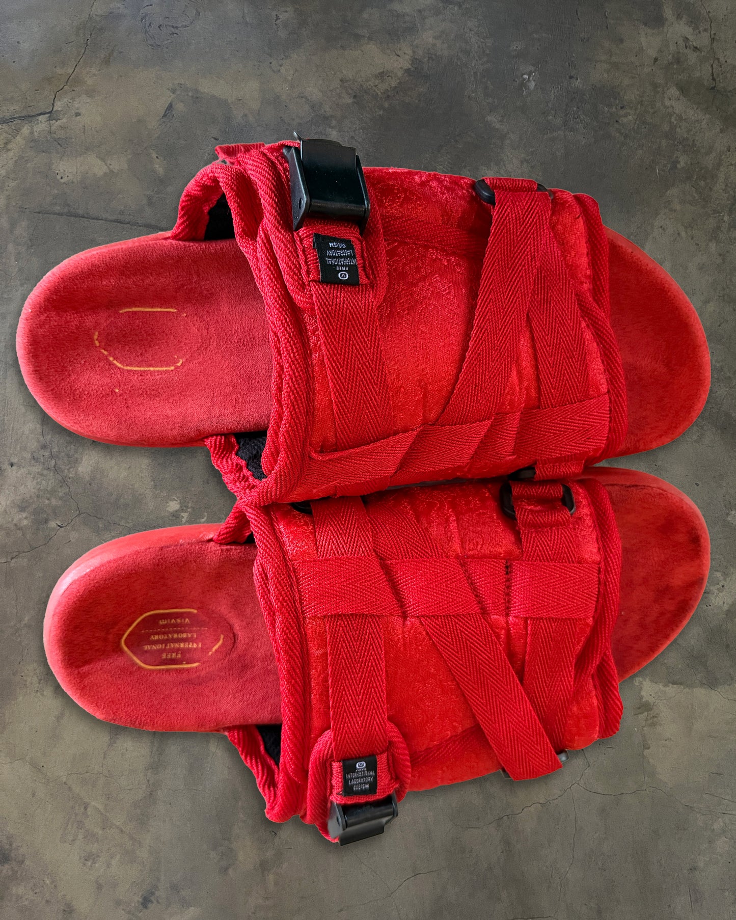 VISVIM RED CHRISTO SANDALS