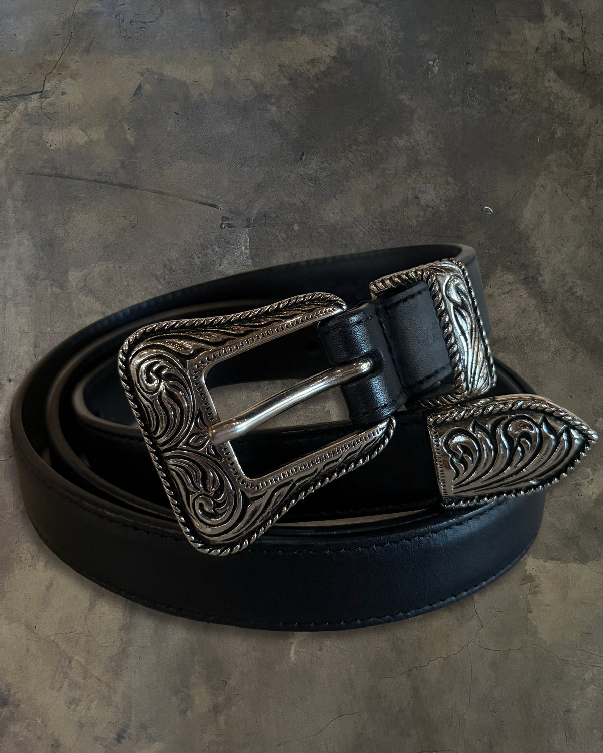 SAINT LAURENT LEATHER WESTERN BELT