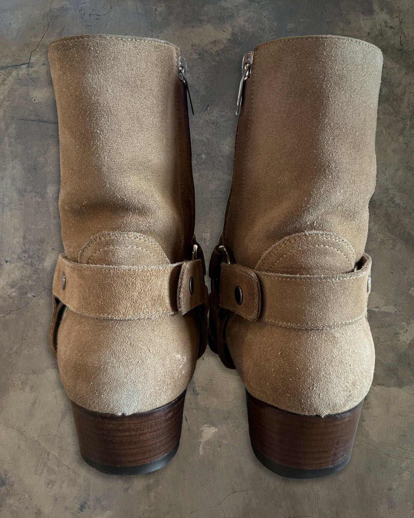 SAINT LAURENT BROWN SUEDE WYATT