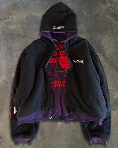 VETEMENTS AW2017 TFD/11 INCH GUN CLUB REVERSIBLE HOODIE