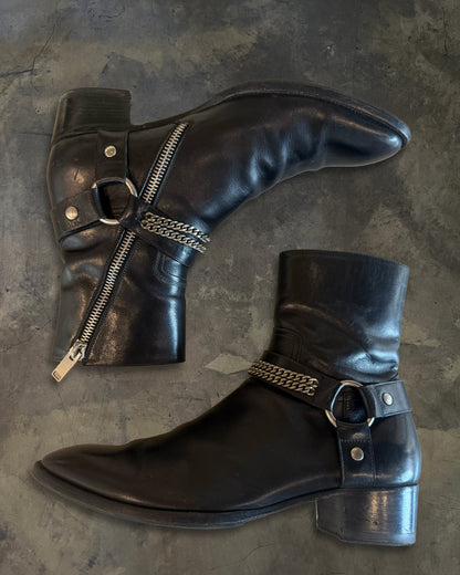 SAINT LAURENT FW2013 CHAIN WYATT HARNESS BOOTS