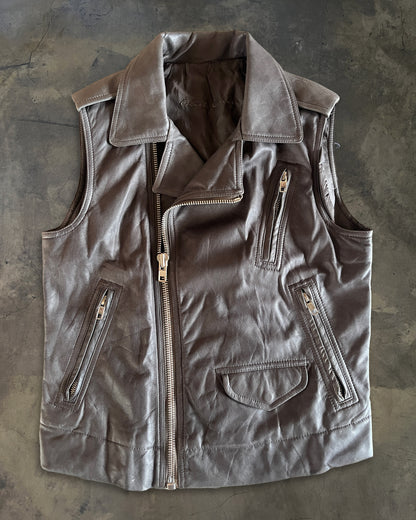 RICK OWENS SS2014 "VICIOUS" LEATHER BIKER VEST