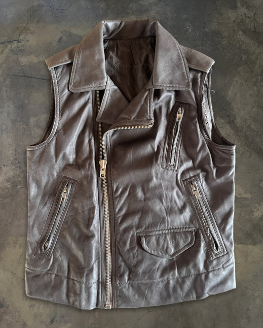 RICK OWENS SS2014 "VICIOUS" LEATHER BIKER VEST