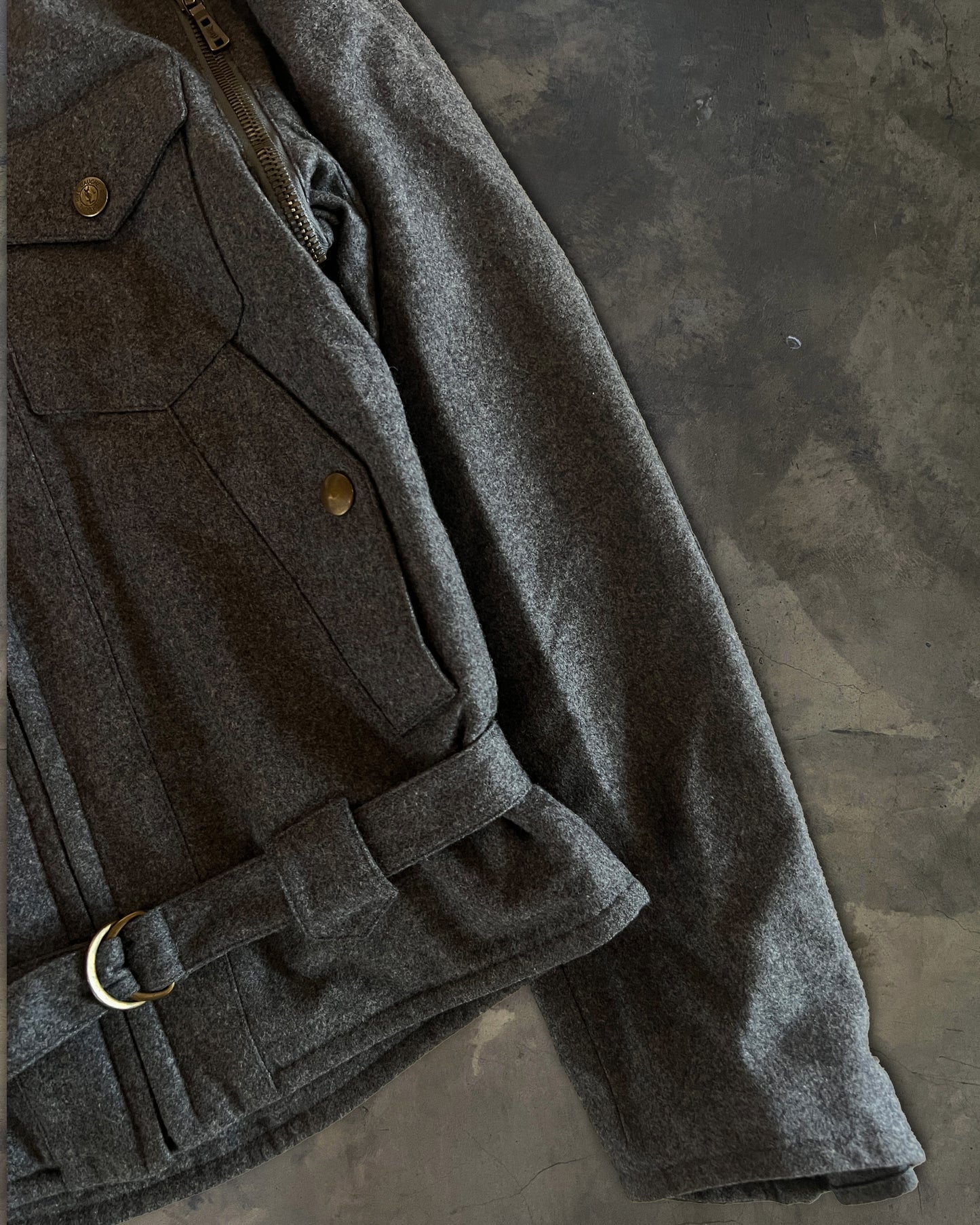 YSL RIVE GAUCHE AW2007 RUNWAY ZIP UP WOOL MILITARY JACKET