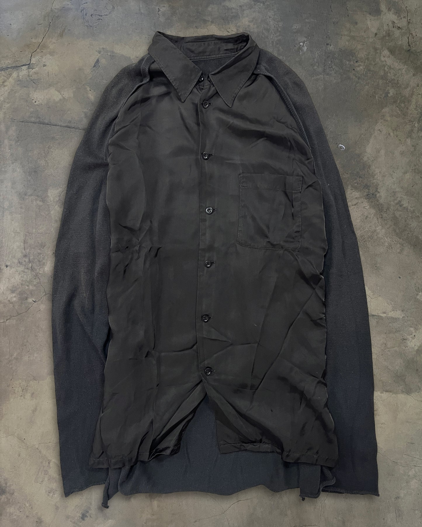 YOHJI YAMAMOTO HOMME AW2006 HYBRID BUTTON UP