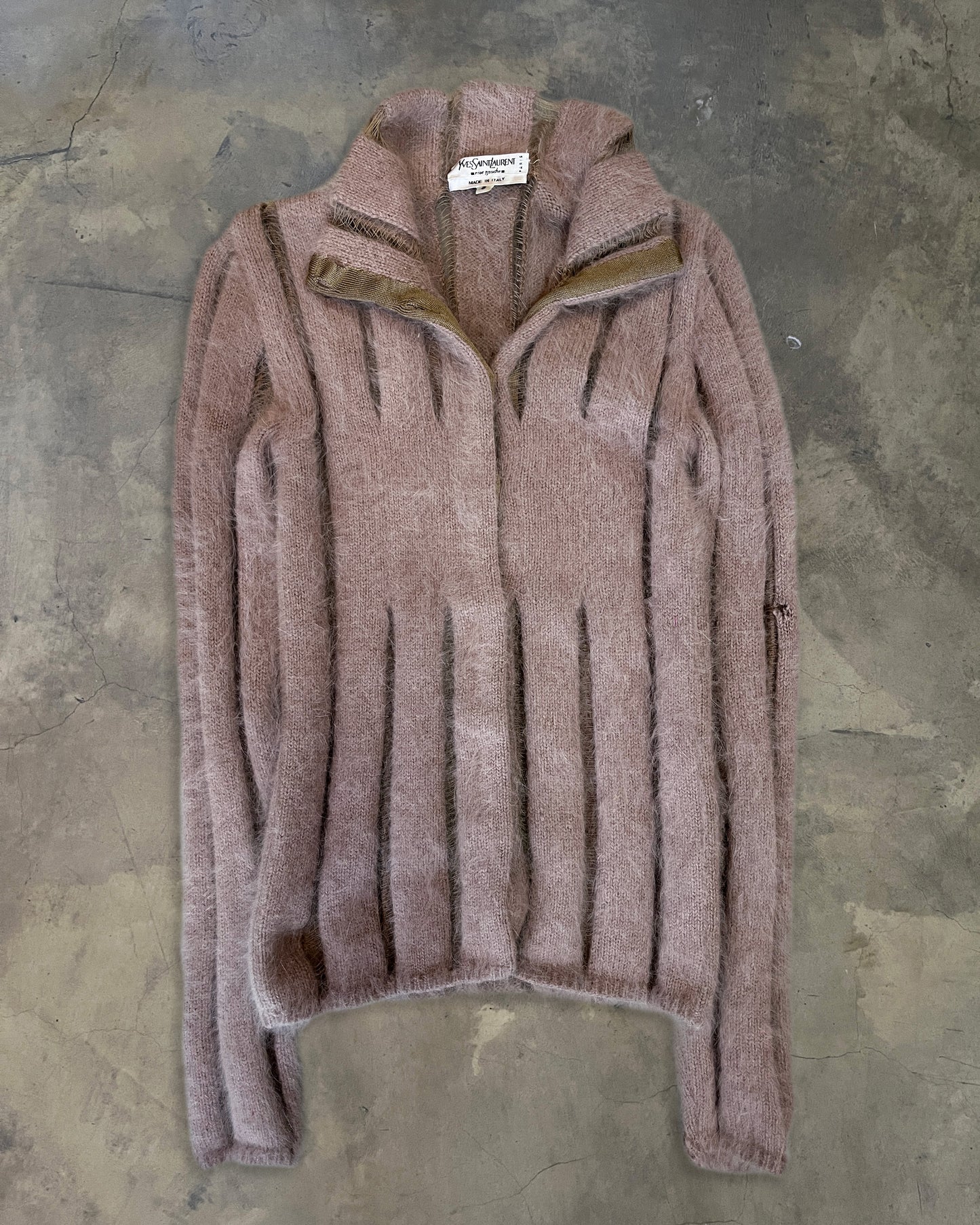 YVES SAINT LAURENT RIVE GAUCHE AW2001 ANGORAL WOOL KNIT SWEATER