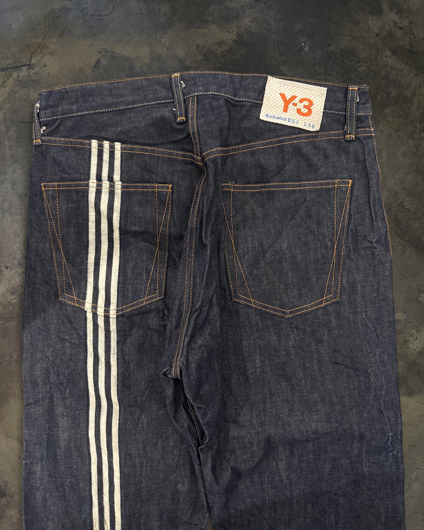 Y-3 SS2004 SPOTTED HORSE THREE STRIPES DENIM