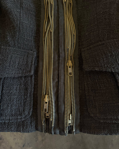 BALMAIN SS2010 MULTI ZIPPER TWEED JACKET