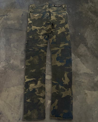 BALMAIN SS2010 CAMO BIKER DENIM