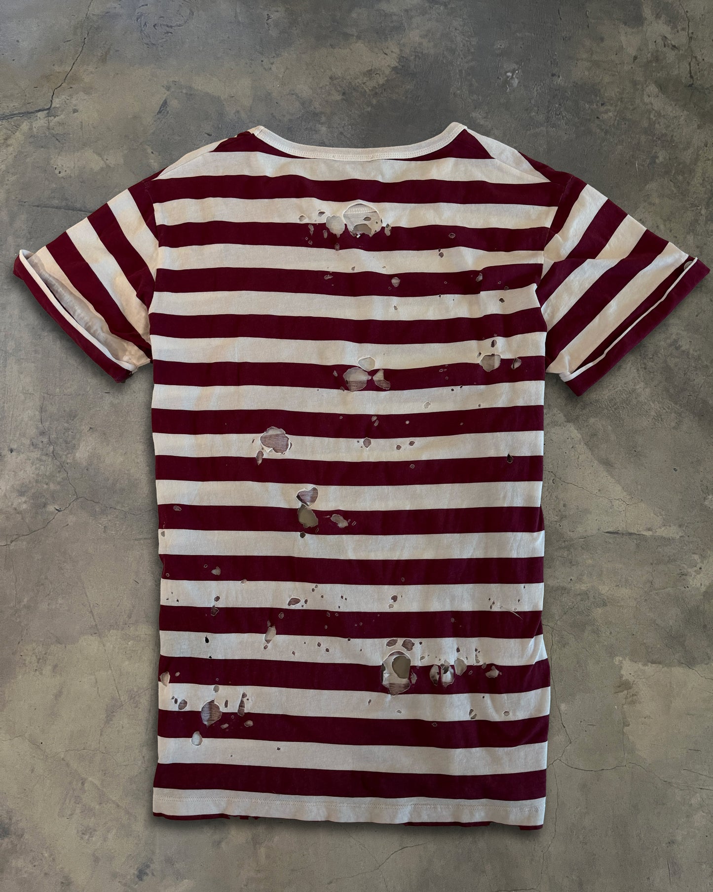 ANN DEMEULEMEESTER STRIPED RED TEE
