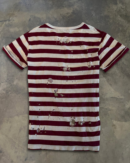 ANN DEMEULEMEESTER STRIPED RED TEE