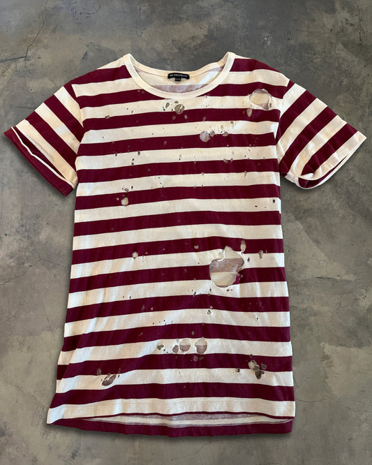 ANN DEMEULEMEESTER STRIPED RED TEE