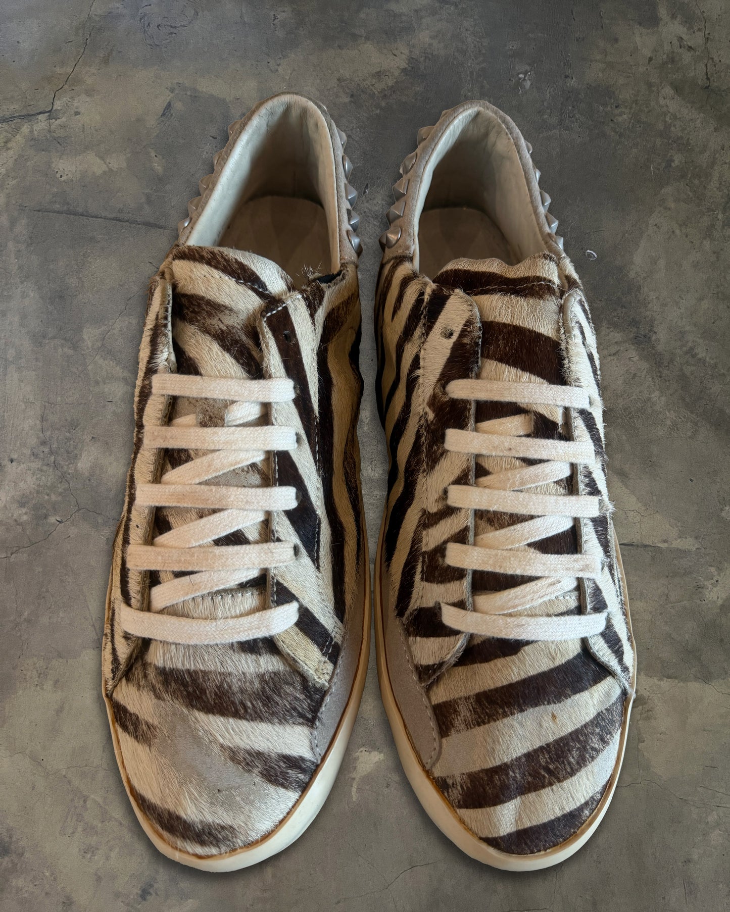 ASH LOW TOP PONY HAIR STUDDED SNEAKERS