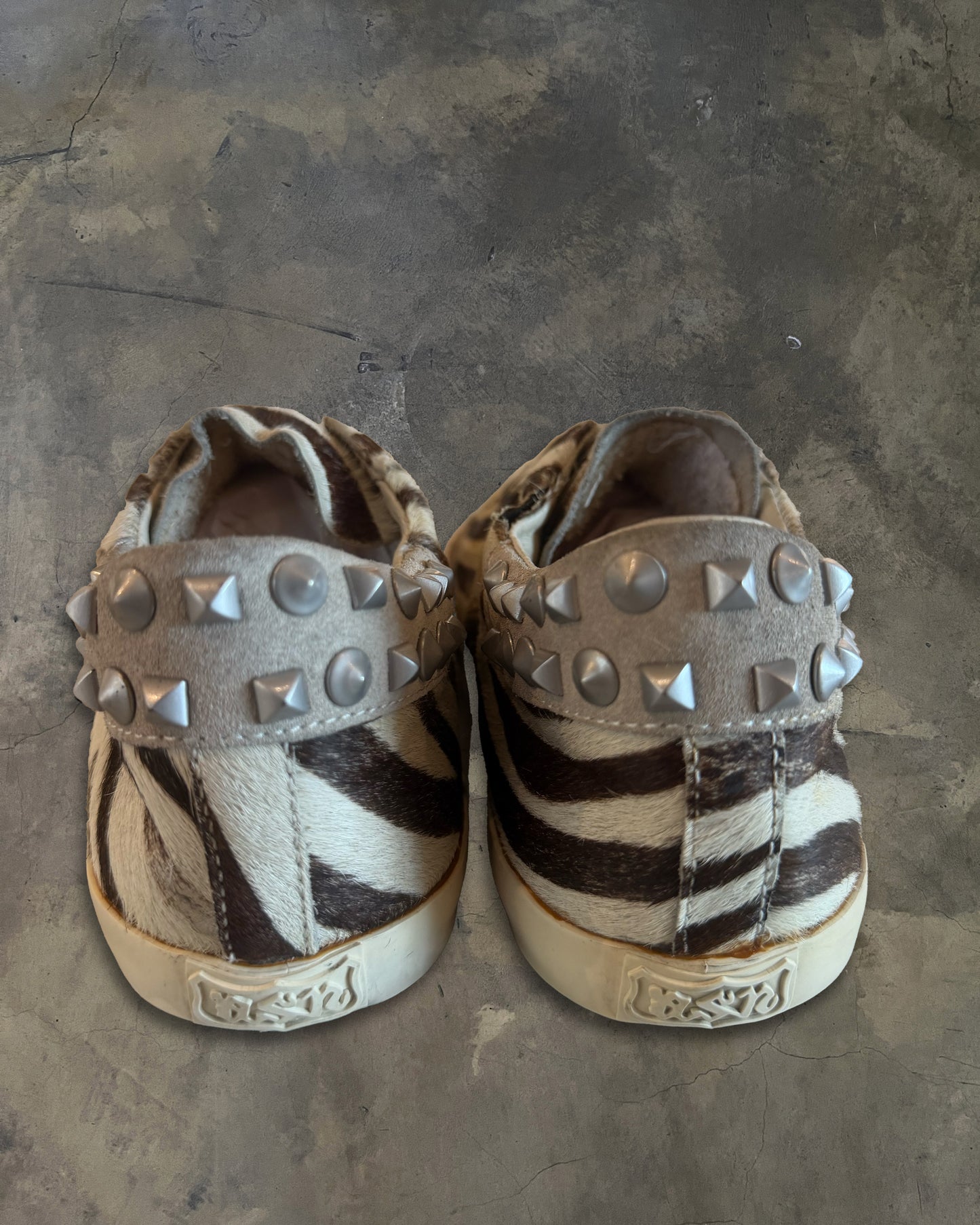 ASH LOW TOP PONY HAIR STUDDED SNEAKERS