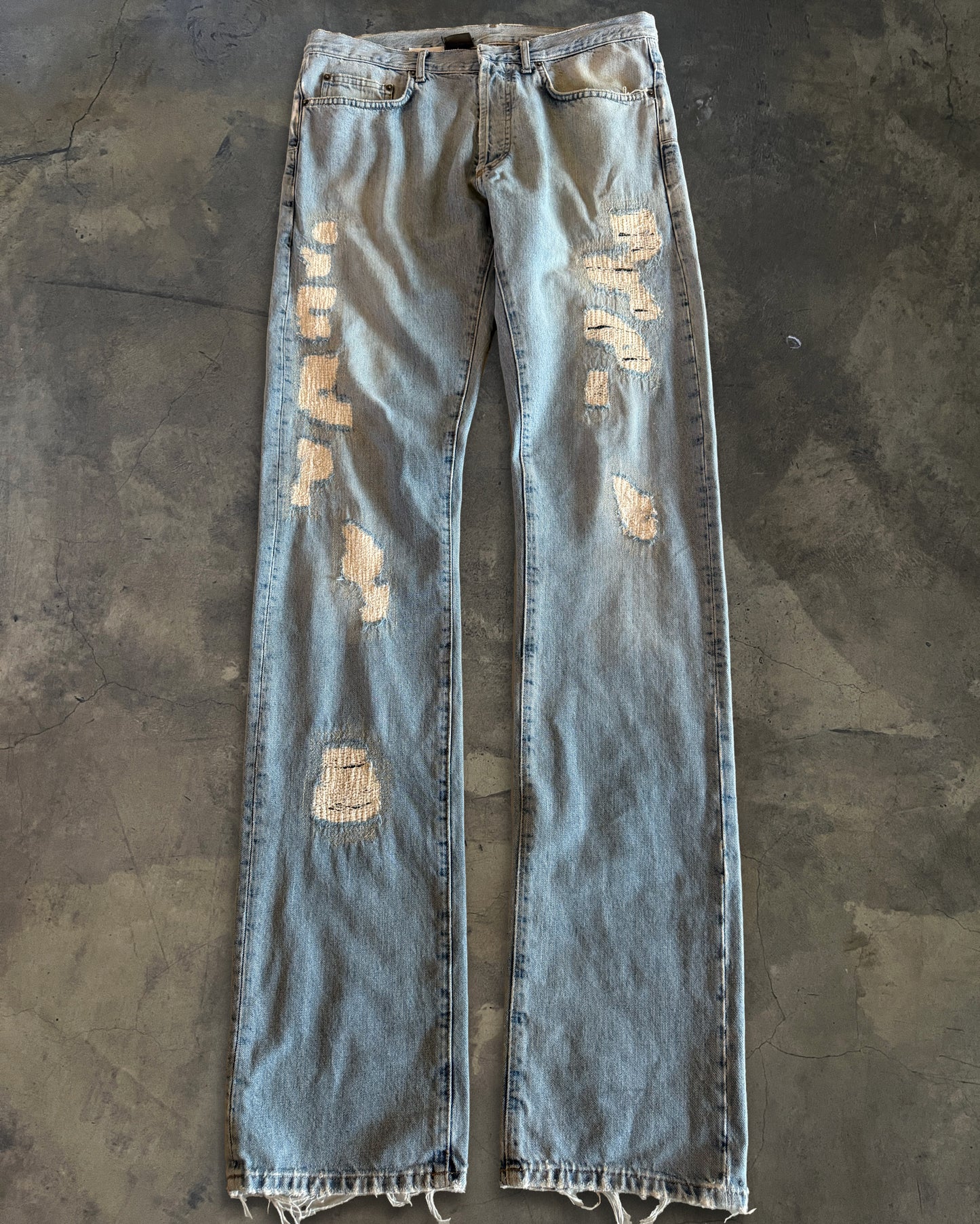 DIOR HOMME SS2006 CRASH DENIM JEANS